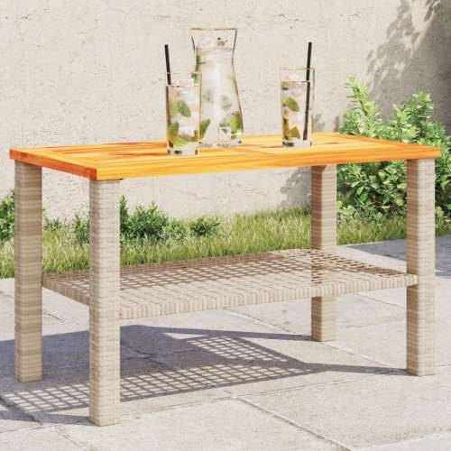 Vrtni stol bež 70 x 38 x 42 cm od poliratana i drva bagrema - Bež i smeđa 70 x 38 x 42 cm 1 Cijena