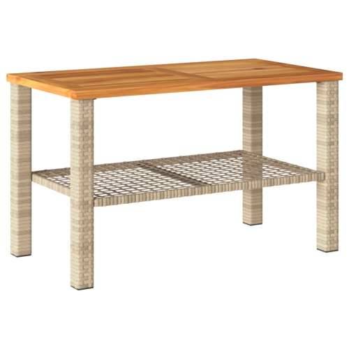 Vrtni stol bež 70 x 38 x 42 cm od poliratana i drva bagrema - Bež i smeđa 70 x 38 x 42 cm 1 Cijena