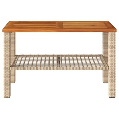 Vrtni stol bež 70 x 38 x 42 cm od poliratana i drva bagrema - Bež i smeđa 70 x 38 x 42 cm 1 Cijena