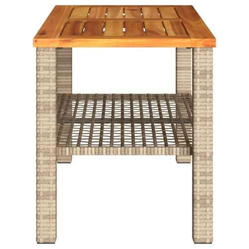 Vrtni stol bež 70 x 38 x 42 cm od poliratana i drva bagrema - Bež i smeđa 70 x 38 x 42 cm 1 Cijena