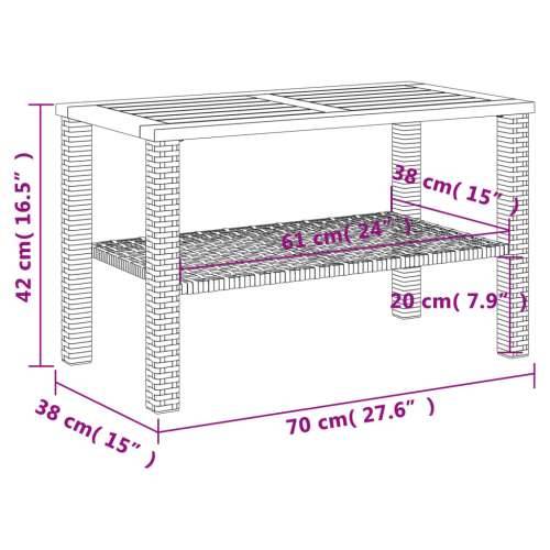 Vrtni stol bež 70 x 38 x 42 cm od poliratana i drva bagrema - Bež i smeđa 70 x 38 x 42 cm 1 Cijena