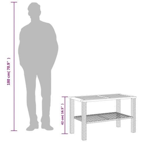 Vrtni stol bež 70 x 38 x 42 cm od poliratana i drva bagrema - Bež i smeđa 70 x 38 x 42 cm 1 Cijena