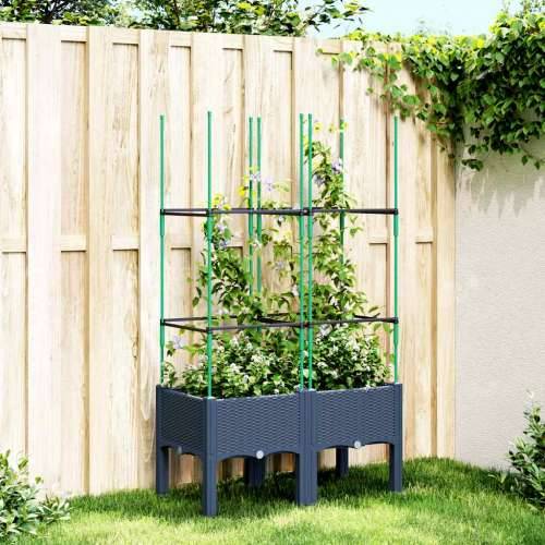 Vrtna sadilica s rešetkom plava siva 80 x 40 x 142,5 cm PP - Plavo-siva 80 x 40 x 142.5 cm 1 Cijena