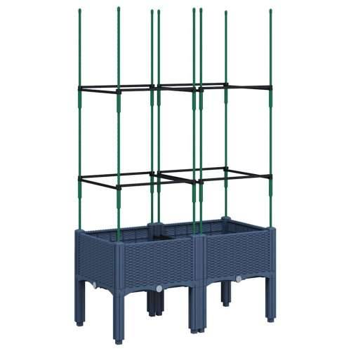 Vrtna sadilica s rešetkom plava siva 80 x 40 x 142,5 cm PP - Plavo-siva 80 x 40 x 142.5 cm 1 Cijena