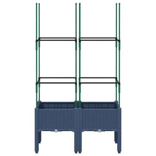 Vrtna sadilica s rešetkom plava siva 80 x 40 x 142,5 cm PP - Plavo-siva 80 x 40 x 142.5 cm 1 Cijena