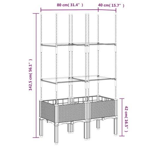 Vrtna sadilica s rešetkom plava siva 80 x 40 x 142,5 cm PP - Plavo-siva 80 x 40 x 142.5 cm 1 Cijena
