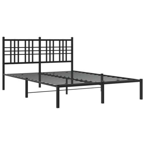 Metalni okvir za krevet s uzglavljem crni 135x190 cm - Crna 135 x 190 cm s uzglavljem Cijena