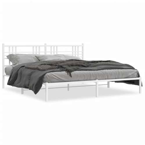 Metalni okvir za krevet s uzglavljem bijeli 180x200 cm - Bijela 180 x 200 cm s uzglavljem Cijena