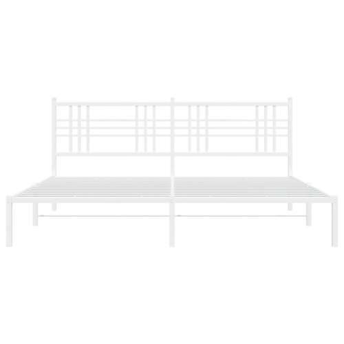 Metalni okvir za krevet s uzglavljem bijeli 180x200 cm - Bijela 180 x 200 cm s uzglavljem Cijena
