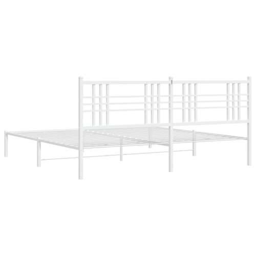 Metalni okvir za krevet s uzglavljem bijeli 180x200 cm - Bijela 180 x 200 cm s uzglavljem Cijena