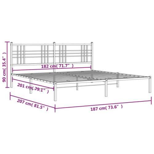 Metalni okvir za krevet s uzglavljem bijeli 180x200 cm - Bijela 180 x 200 cm s uzglavljem Cijena
