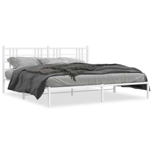 Metalni okvir za krevet s uzglavljem bijeli 200x200 cm - Bijela 200 x 200 cm s uzglavljem Cijena