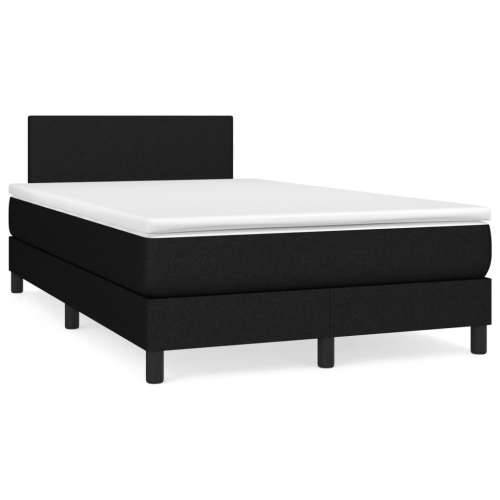 Krevet box spring s madracem crni 120 x 190 cm od tkanine - Crna 120 x 190 cm Gladak dizajn Cijena