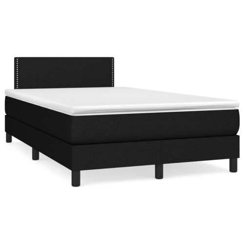 Krevet box spring s madracem crni 120 x 190 cm od tkanine - Crna 120 x 190 cm Obično s čavlima Cijena