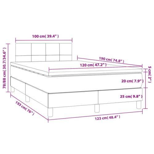 Krevet box spring s madracem tamnosmeđi 120 x 190 cm od tkanine - Tamno smeđa 120 x 190 cm Blok s kvadratima Cijena