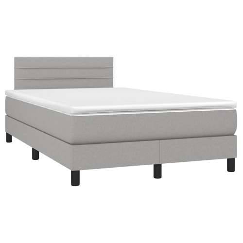 Krevet s oprugama i madracem svjetlosivi 120x190 cm od tkanine - Svjetlosiva 120 x 190 cm vodoravne pruge Cijena