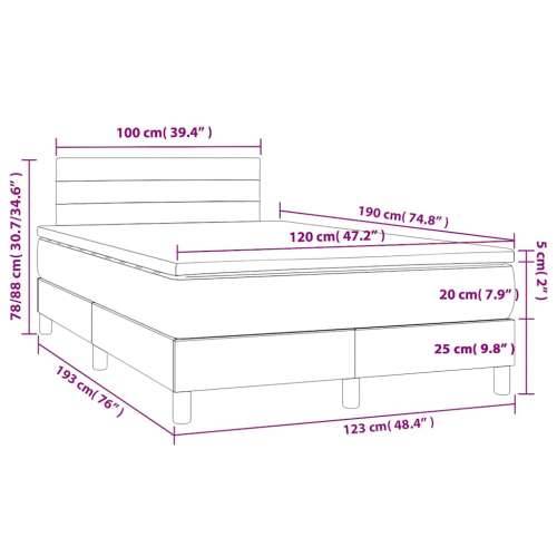 Krevet s oprugama i madracem svjetlosivi 120x190 cm od tkanine - Svjetlosiva 120 x 190 cm vodoravne pruge Cijena