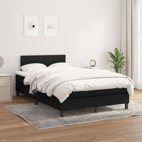 Krevet box spring s madracem crni 120 x 190 cm od tkanine - Crna 120 x 190 cm Okomite pruge Cijena