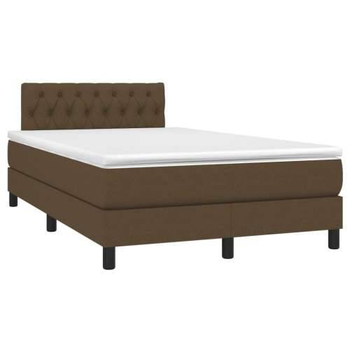 Krevet box spring s madracem tamnosmeđi 120 x 190 cm od tkanine - Tamno smeđa 120 x 190 cm Dizajn s gumbima Cijena