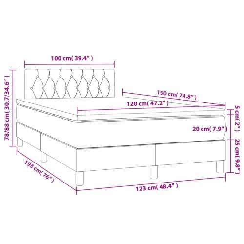 Krevet box spring s madracem tamnosmeđi 120 x 190 cm od tkanine - Tamno smeđa 120 x 190 cm Dizajn s gumbima Cijena
