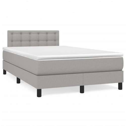 Krevet s oprugama i madracem svjetlosivi 120x190 cm od tkanine - Svjetlosiva 120 x 190 cm gumbi Cijena