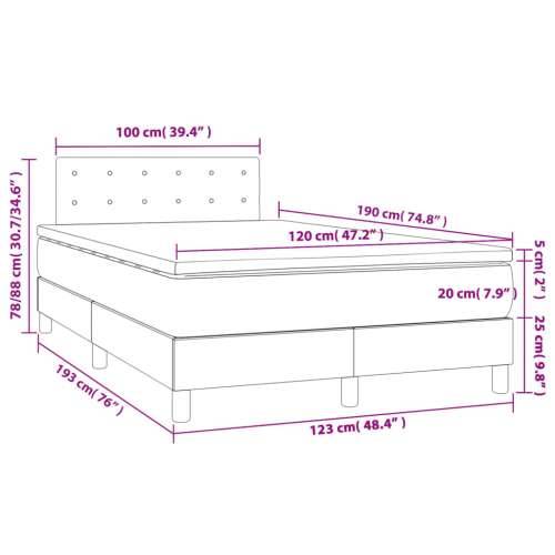 Krevet s oprugama i madracem svjetlosivi 120x190 cm od tkanine - Svjetlosiva 120 x 190 cm gumbi Cijena