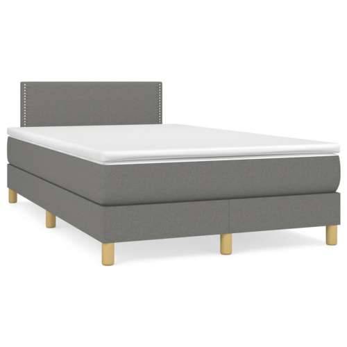 Krevet box spring s madracem tamnosivi 120 x 190 cm tkanina - Tamno siva 120 x 190 cm Obično s čavlima Cijena