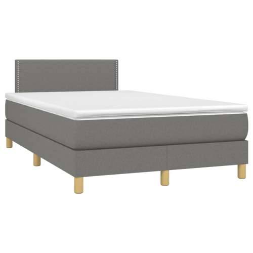 Krevet box spring s madracem tamnosivi 120 x 190 cm tkanina - Tamno siva 120 x 190 cm Obično s čavlima Cijena