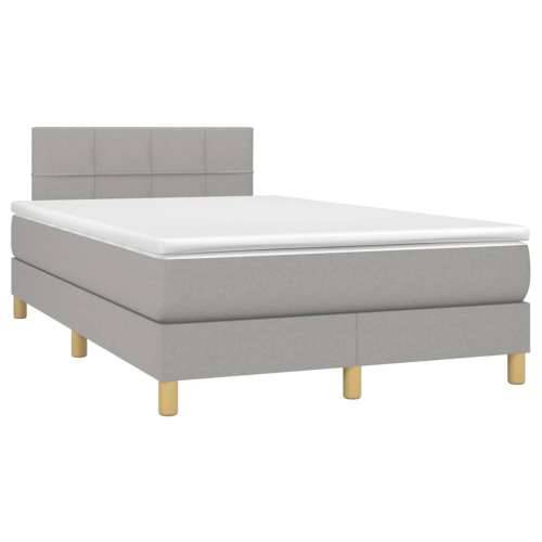 Krevet s oprugama i madracem svjetlosivi 120x190 cm od tkanine - Svjetlosiva 120 x 190 cm Blok s kvadratima Cijena