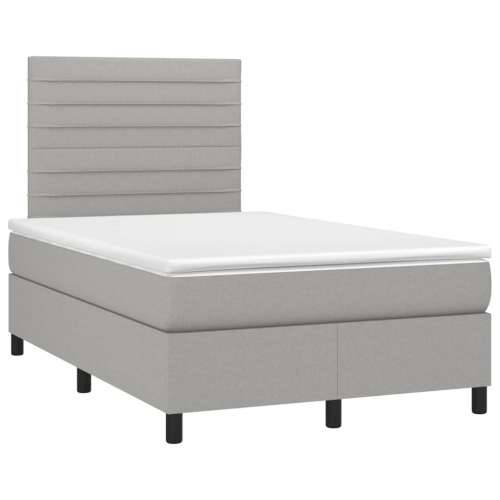 Krevet s oprugama i madracem svjetlosivi 120x190 cm od tkanine - Svjetlosiva 120 x 190 cm vodoravne pruge Cijena