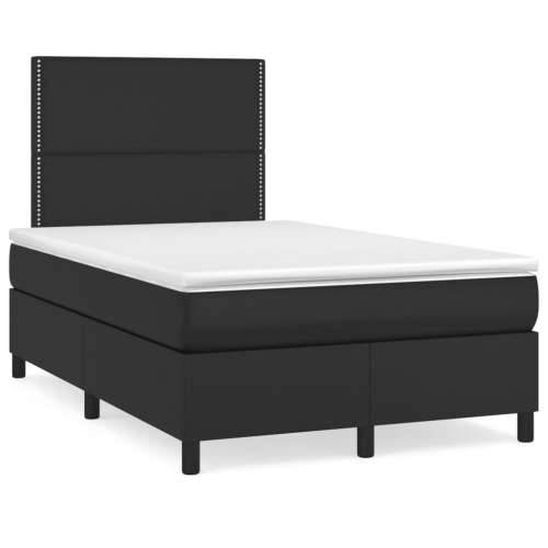 Krevet s oprugama i madracem crni 120x190 cm od umjetne kože - Crna 120 x 190 cm Obično s čavlima Cijena