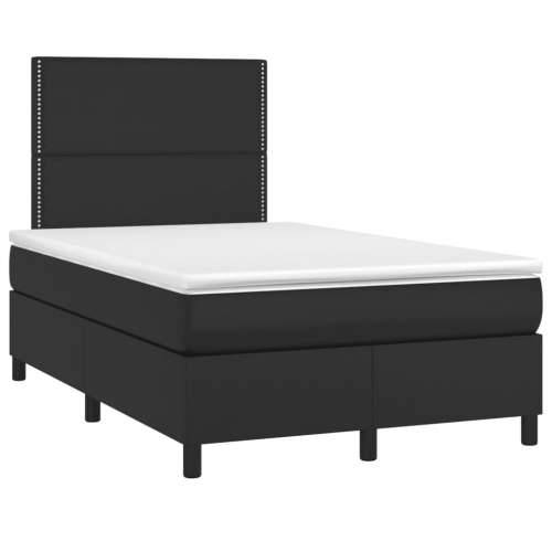 Krevet s oprugama i madracem crni 120x190 cm od umjetne kože - Crna 120 x 190 cm Obično s čavlima Cijena