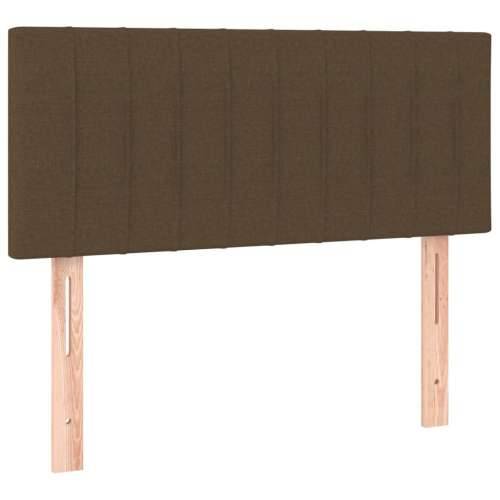 Krevet s oprugama i madracem LED tamnosmeđi 120x190 cm tkanina - Tamno smeđa 120 x 190 cm Okomite pruge Cijena