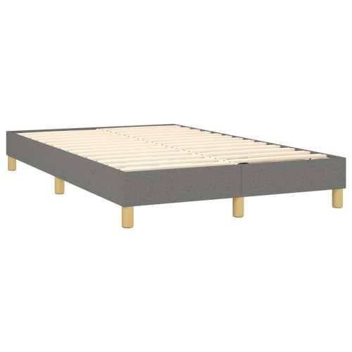 Krevet box spring s madracem LED tamnosivi 120 x 190 cm tkanina - Tamno siva 120 x 190 cm Obično s čavlima Cijena