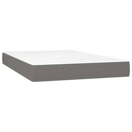 Krevet box spring s madracem LED tamnosivi 120 x 190 cm tkanina - Tamno siva 120 x 190 cm Obično s čavlima Cijena