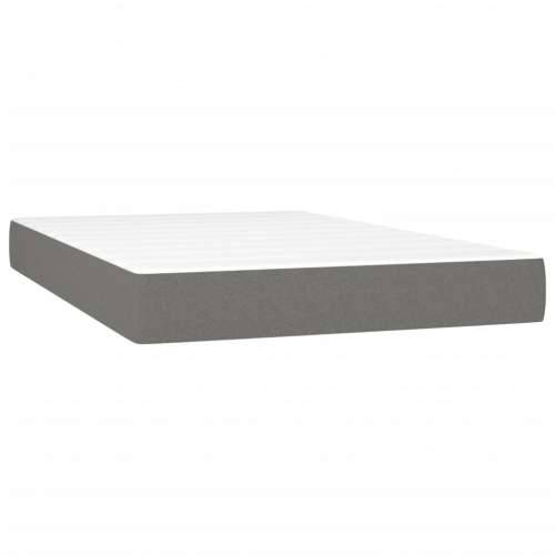 Krevet box spring s madracem LED tamnosivi 120 x 190 cm tkanina - Tamno siva 120 x 190 cm Blok s kvadratima Cijena