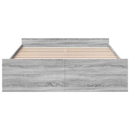 Okvir za krevet s ladicama boja hrasta 150x200 cm drveni Sivi hrast sonoma 150 x 200 cm Cijena