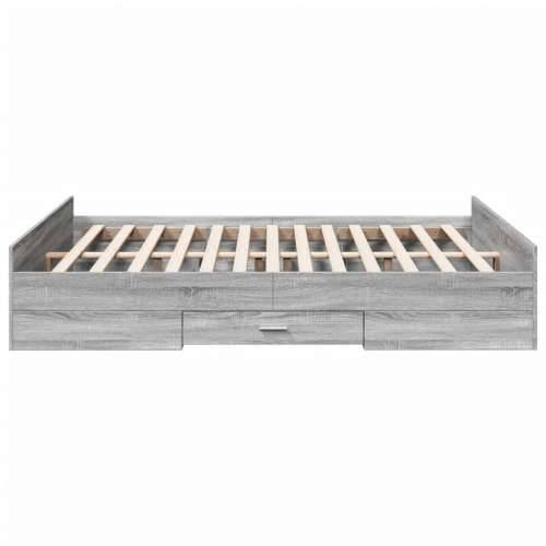Okvir za krevet s ladicama boja hrasta 150x200 cm drveni Sivi hrast sonoma 150 x 200 cm Cijena