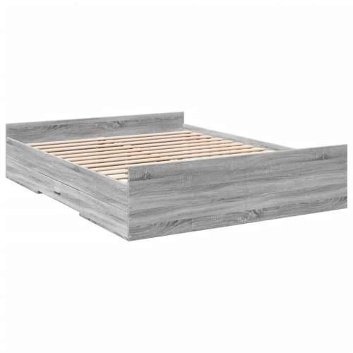Okvir za krevet s ladicama boja hrasta 150x200 cm drveni Sivi hrast sonoma 150 x 200 cm Cijena