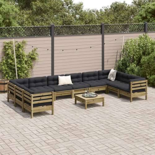 Vrtna garnitura - 11-dijelni set vrtnih sofa s jastucima od impregnirane borovine - Prirodno impregnirano 1 Cijena