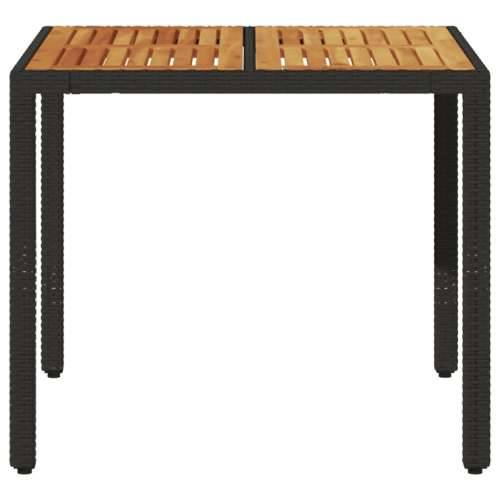 Vrtni stol s pločom od drva bagrema crni 90x90x75 cm poliratana - Crna 90 x 90 x 75 cm 1 Cijena