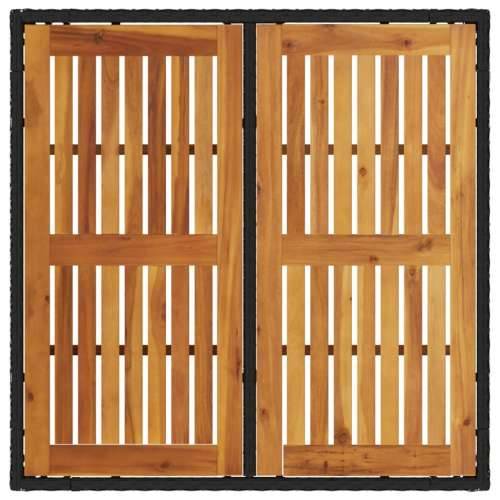 Vrtni stol s pločom od drva bagrema crni 90x90x75 cm poliratana - Crna 90 x 90 x 75 cm 1 Cijena