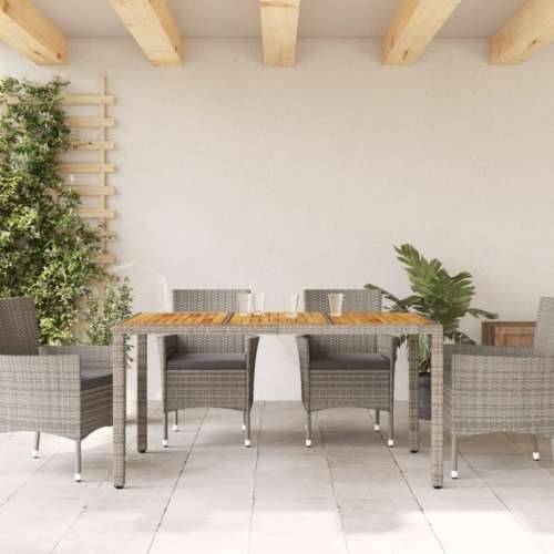 Vrtni stol s pločom od drva bagrema sivi 150x90x75cm poliratana Siva 4 Cijena
