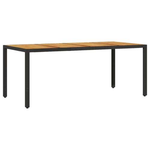 Vrtni stol s pločom od drva bagrema crni 190x90x75cm poliratana - Crna 1 Cijena