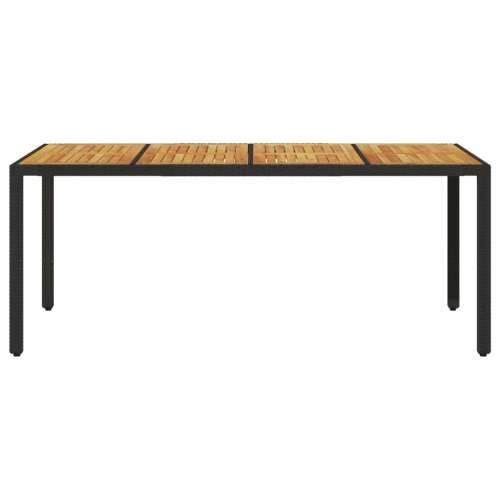 Vrtni stol s pločom od drva bagrema crni 190x90x75cm poliratana - Crna 1 Cijena