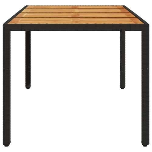 Vrtni stol s pločom od drva bagrema crni 190x90x75cm poliratana - Crna 1 Cijena