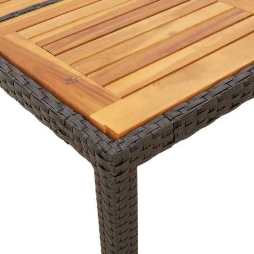 Vrtni stol s pločom od drva bagrema crni 190x90x75cm poliratana - Crna 1 Cijena