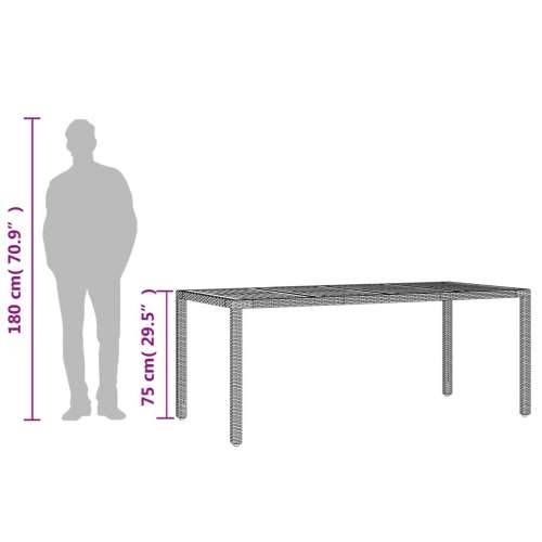 Vrtni stol s pločom od drva bagrema crni 190x90x75cm poliratana - Crna 1 Cijena