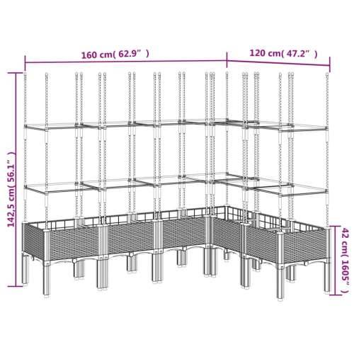 Vrtna sadilica s rešetkom svjetlosiva 120x120x142,5 cm PP - Svjetlosiva 160 x 120 x 142.5 cm 1 Cijena