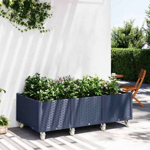 Vrtna sadilica s kotačima plava siva 150x80x54 cm PP - Plavo-siva 150 x 80 x 54 cm 1 Cijena